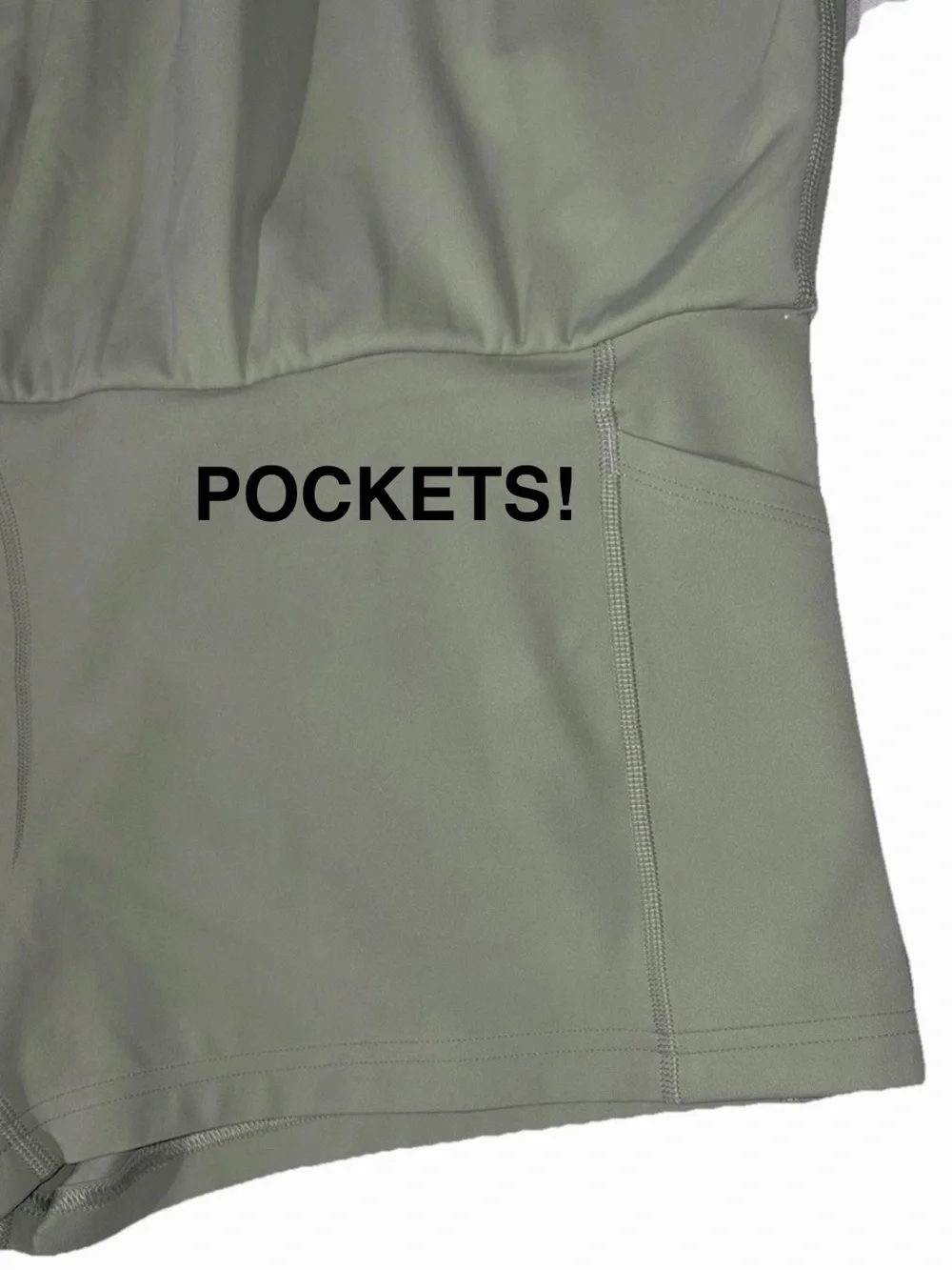 NWT LULULEMON SIZE 14 ALIGN HIGH RISE SKIRT UNDER SHORTS W/POCKETS FOG GREEN